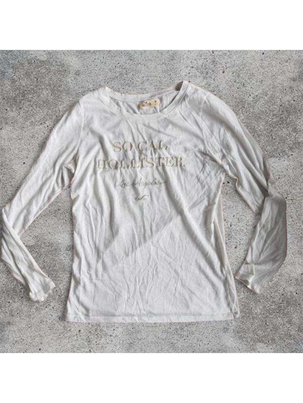 hollister white long sleeve top
